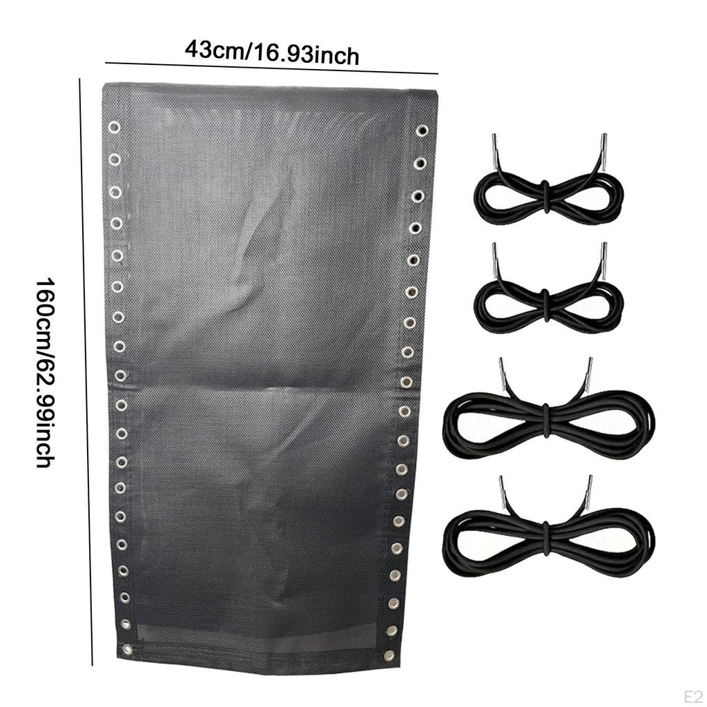 Chair Replacement Fabric 160x43 cm Folding Lounge Repair Cloth with Cords Kit