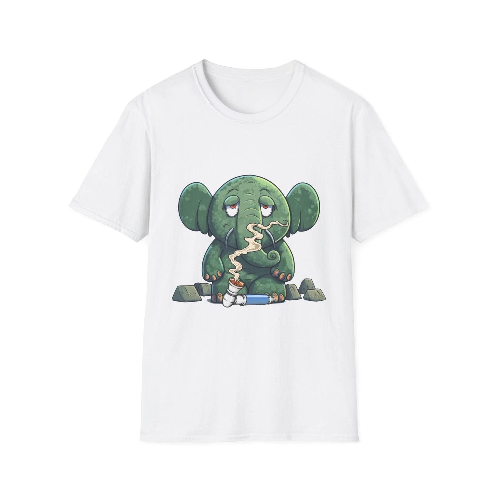 Cozy Elephant Vibe T-Shirt, Cute Animal Tee, Gifts for Her, Cool Casual Wear, S