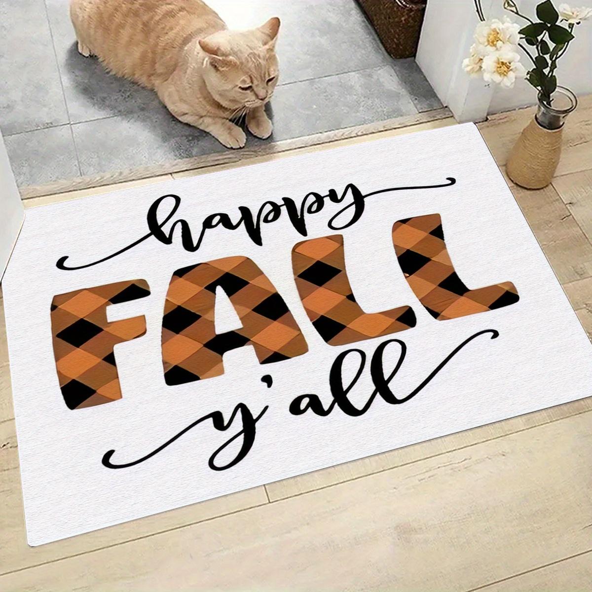 

1PC Happy Autumn Yall Pattern Door Mat Kitchen Entry Door Mat, Bedroom, Living Room, Family Room Decorative Carpet 50x80cm