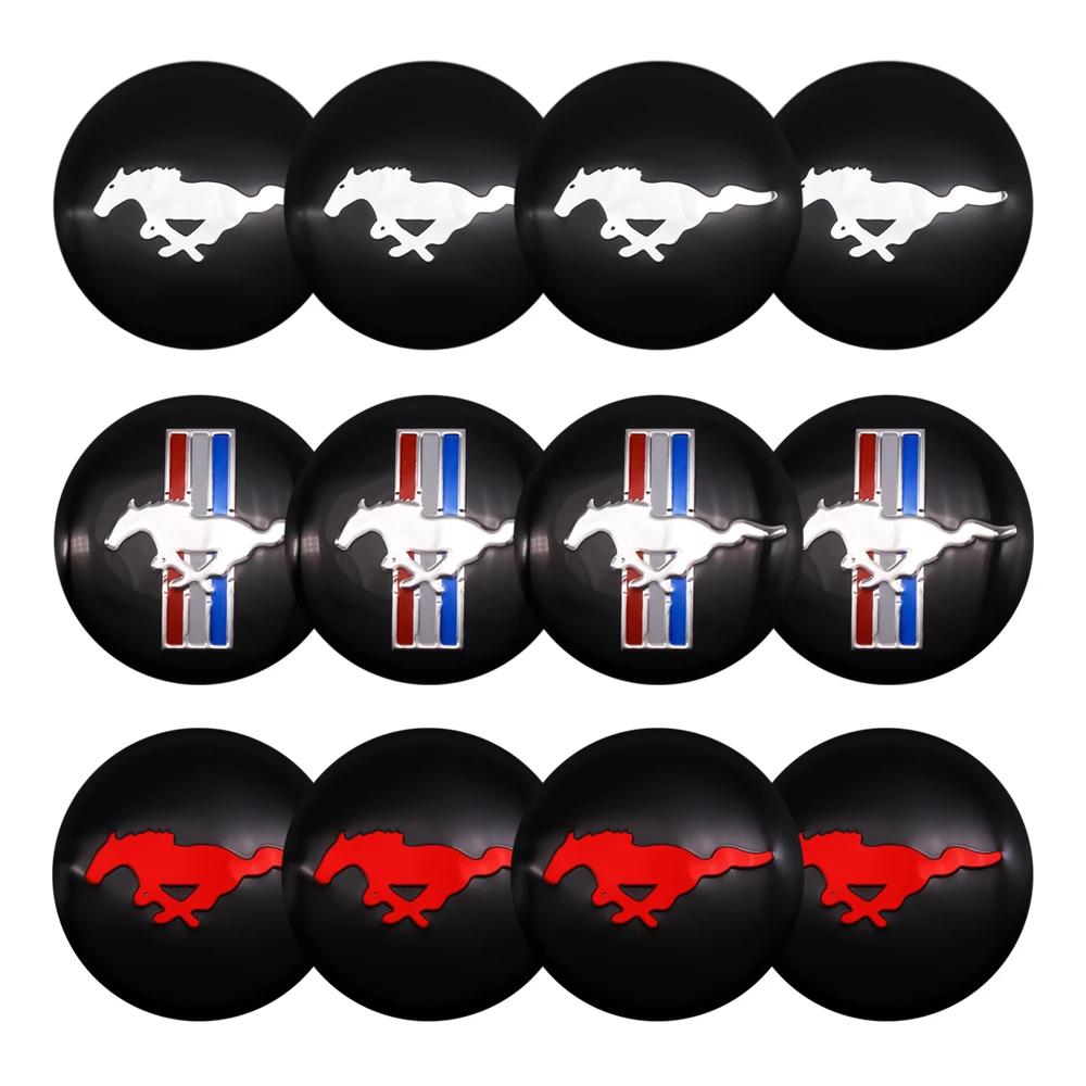 BAYX7 56mm Car Wheel Center Hub Stickers Center Caps Decal Tire Rim Sticker Decoration For Ford Mustang Fiesta Mondeo Fusion Kuga