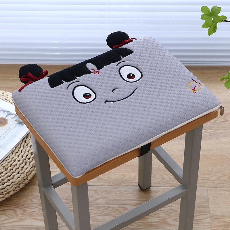 Summer Cushion Student Memory Foam Chair Cushion Classroom Square Stool Seat Cushion High School Chair Stool Can Be Detached and Washed Simple