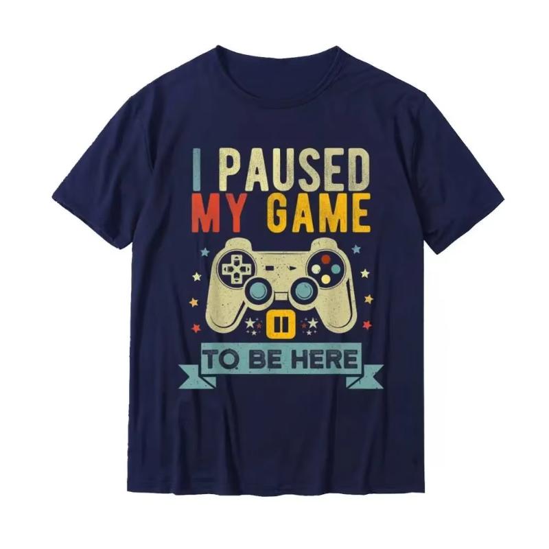 HOT SALE I Paused My Game To Be Here Funny Video Game Humor Joke TShirt Gift Cotton Mens T Shirt Crazy Cute Tshirt