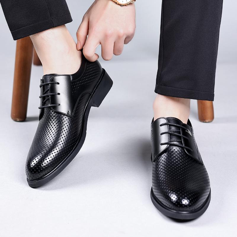 Fashion Men's Business Formal Shoes Luxurious Glossy Leather Shoes Classic Interview Versatile Men's Casual Shoes for Commuting