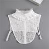 Women Embroidery Lace Detachable Lapel Fake Collar Shirt White Ruffles False Collar Woman Removable False Blouse Nep Kraagie