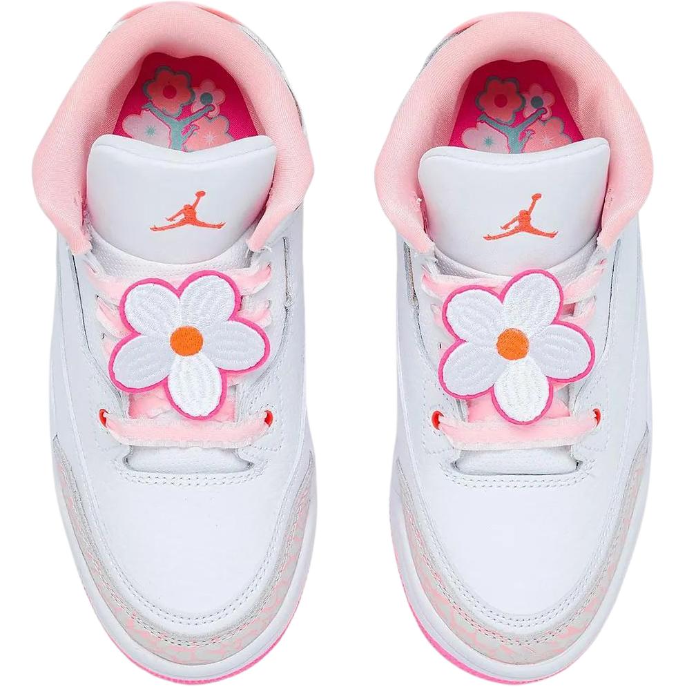 Air Jordan 3 Retro GS Jarní Květiny Dětské Tenisky Růžová Perleťová Růžová Hyper Oranžová Růžová Květ Růžová Zářivá Světle Aqua Béžová II0599-600