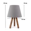 Art Pasta Pendant Lamp and Wooden Leg Lampshade Anthracite Fabric Triple Chandelier Set Bedroom Living Room