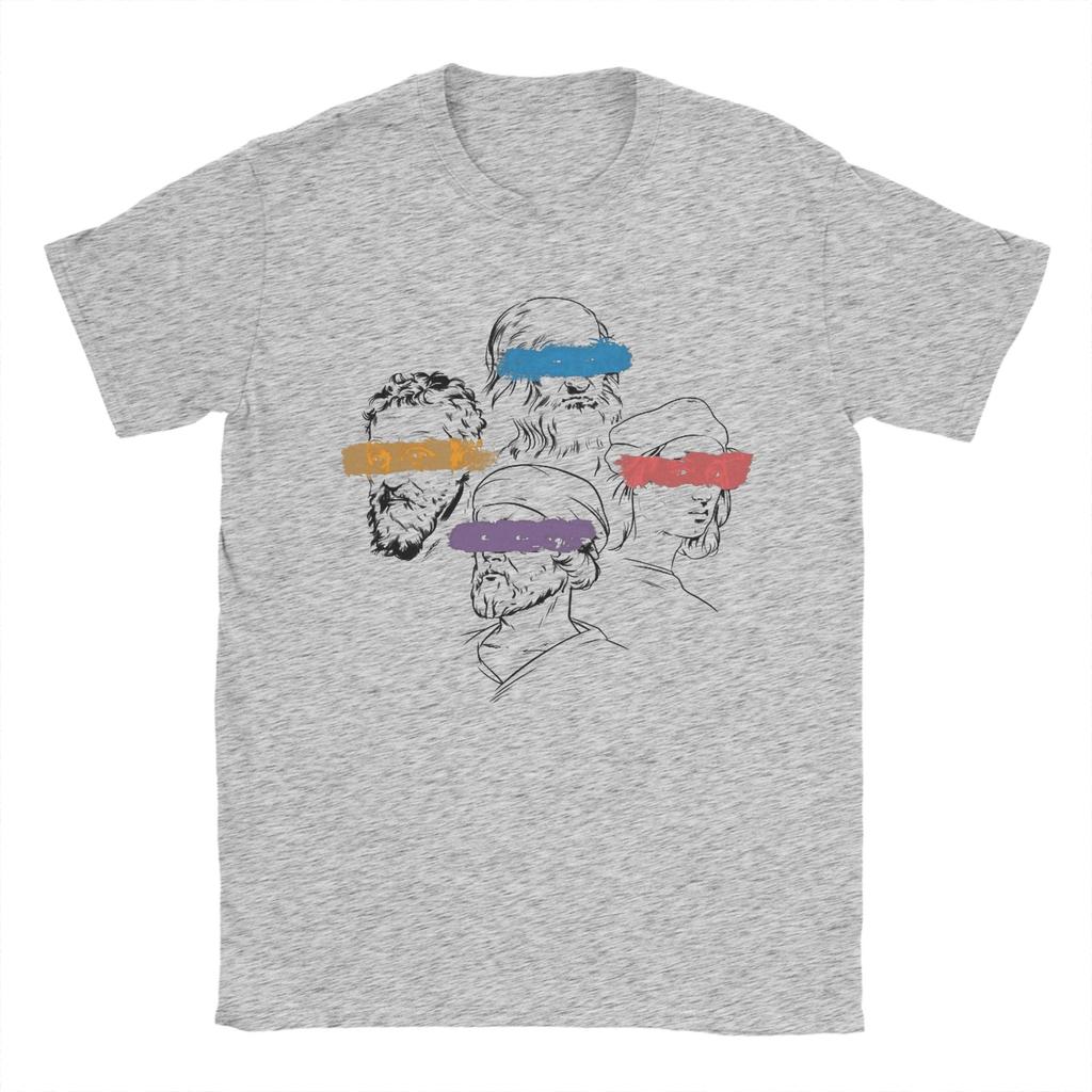 Men's T-Shirt Science Turtles Funny 100% Cotton Tee Shirt Short Sleeve Mutant Ninja Renaissance T Shirts Crew Neck Clothing New