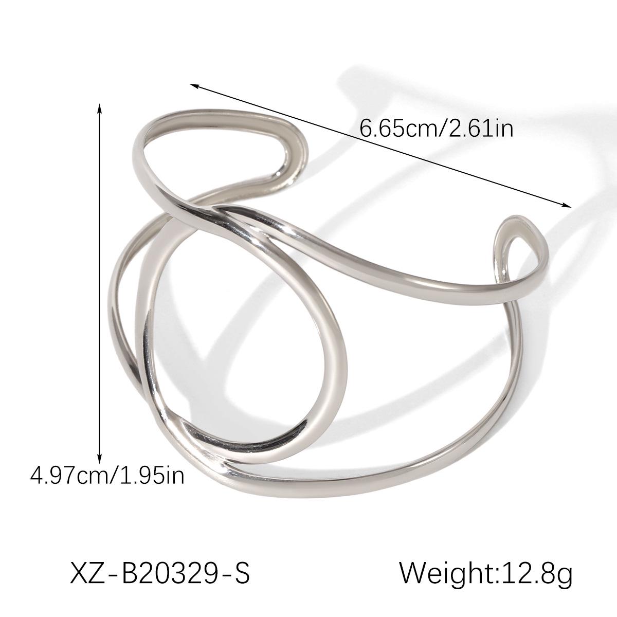 

Европейско-американский минималистичный геометрический браслет-манжета из нержавеющей стали - Не выцветающий титан, Легкая роскошь, Дизайн высокого класса для женщин