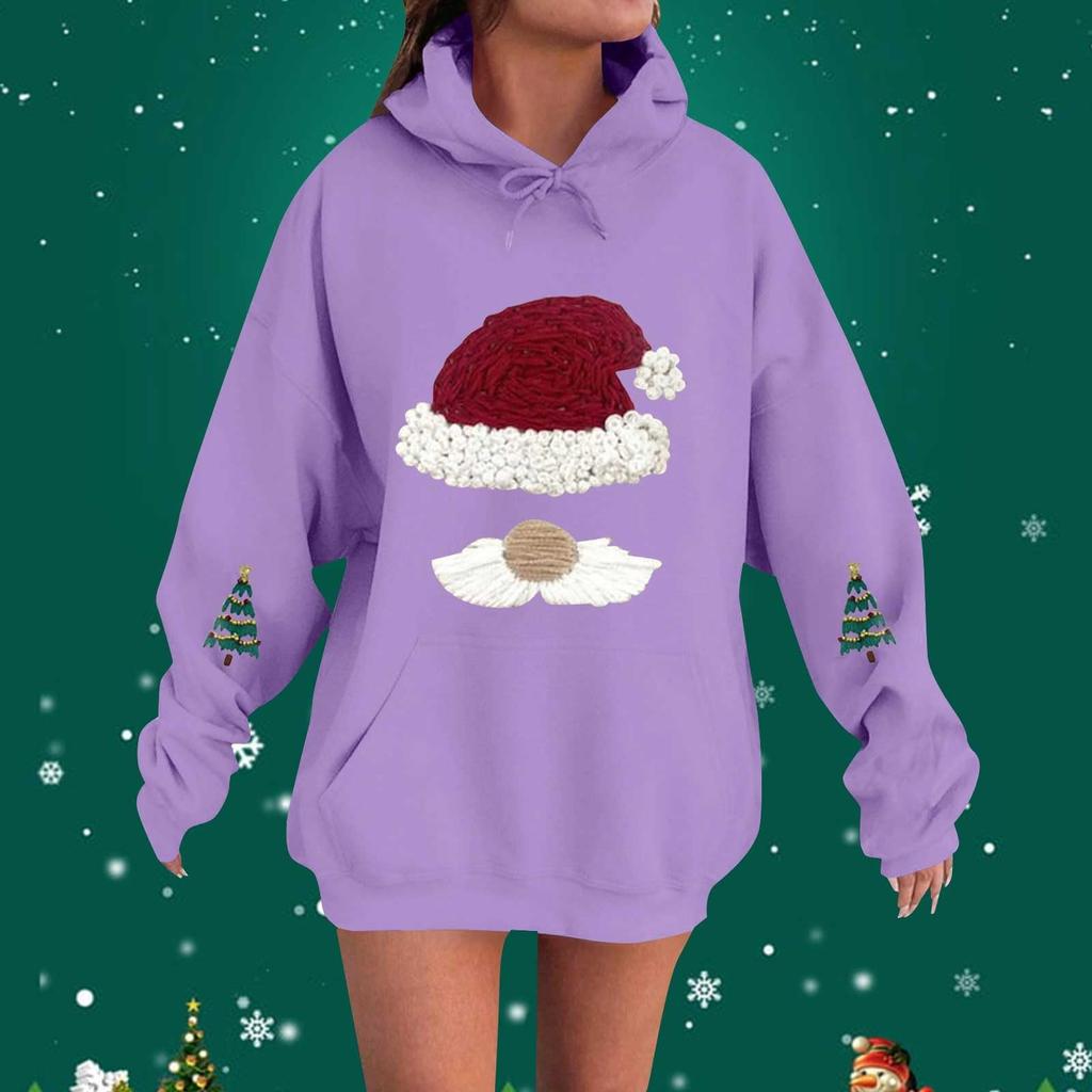 Women's Loose Comfortable Casual Fashionable Christmas Printed Long Sleeved Sweatshirt