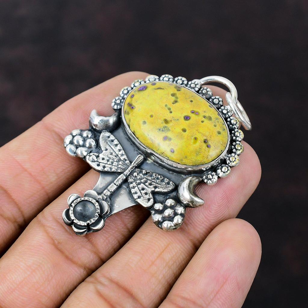 Stichtite Pendant Brand New Jewelry 925 Sterling Silver Pendant Real Gemstone Pendant Handmade Dragonfly Jewelry Gift For Her Decent Pendant