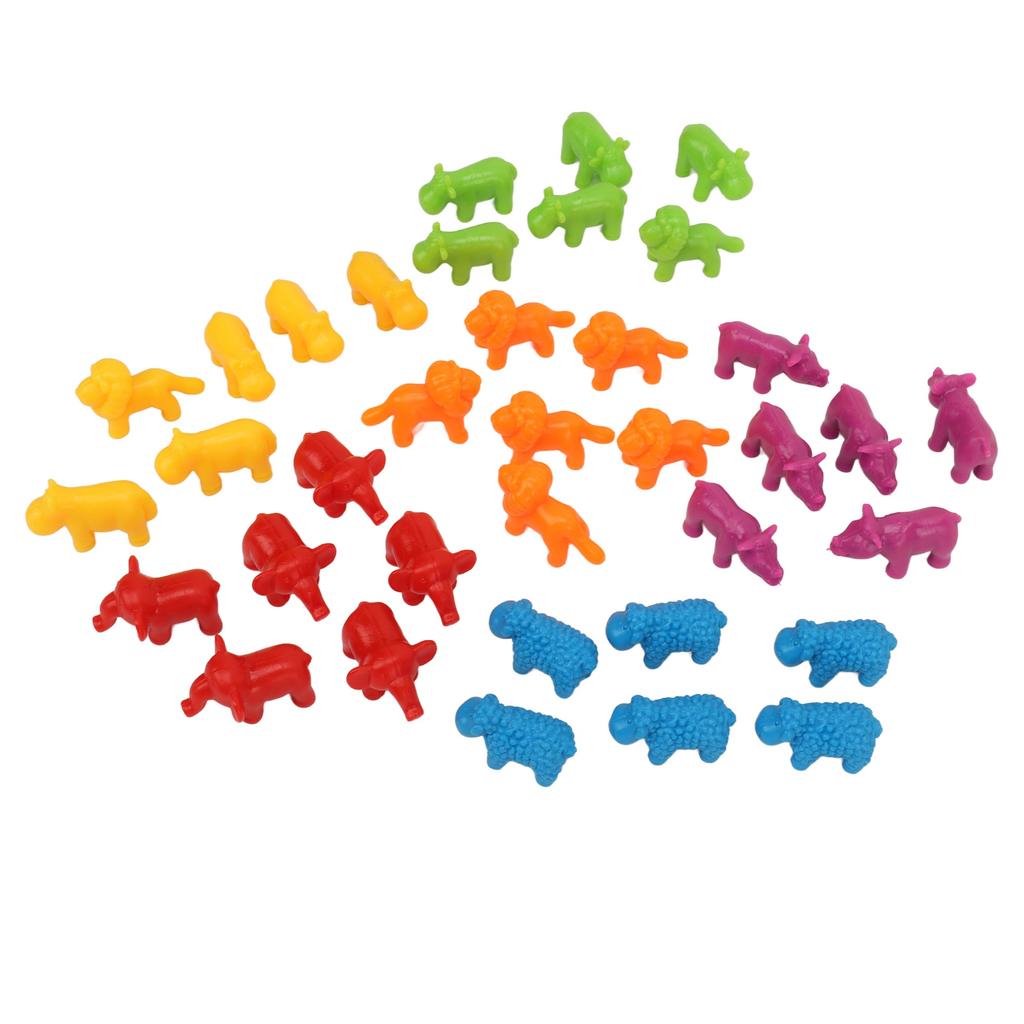 Counting Animal Toy Color Sorting Learning Fine Motor Skills Matching Game Animals Toy with Bowls