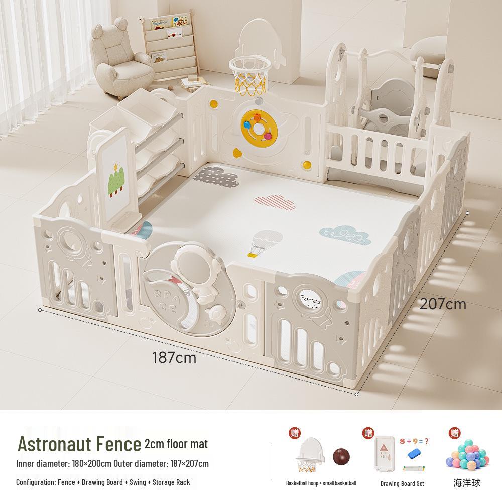 Baby Playpen and Crawling Mat: Indoor Infant Safety Fence for Living Room Floor.