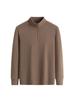 Men's Half-Zip Stand Collar Double-Sided Fleece Long Sleeve Top - Thick, Warm Base Layer for Autumn/Winter