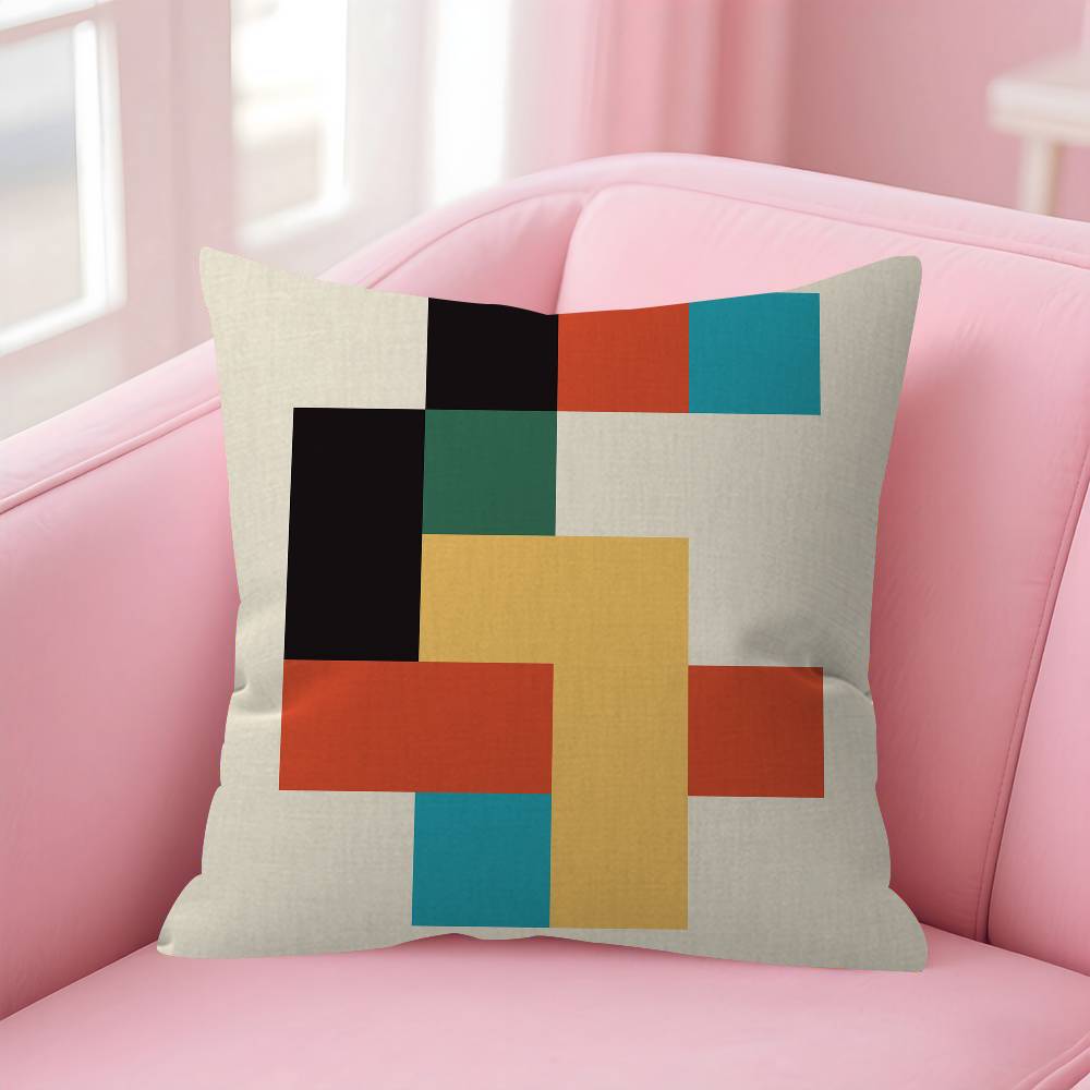 Abstract Bauhaus Style Geometric Picture Cushion Cover Car Throw Pillow Case For Sofa Car Christmas Gift
