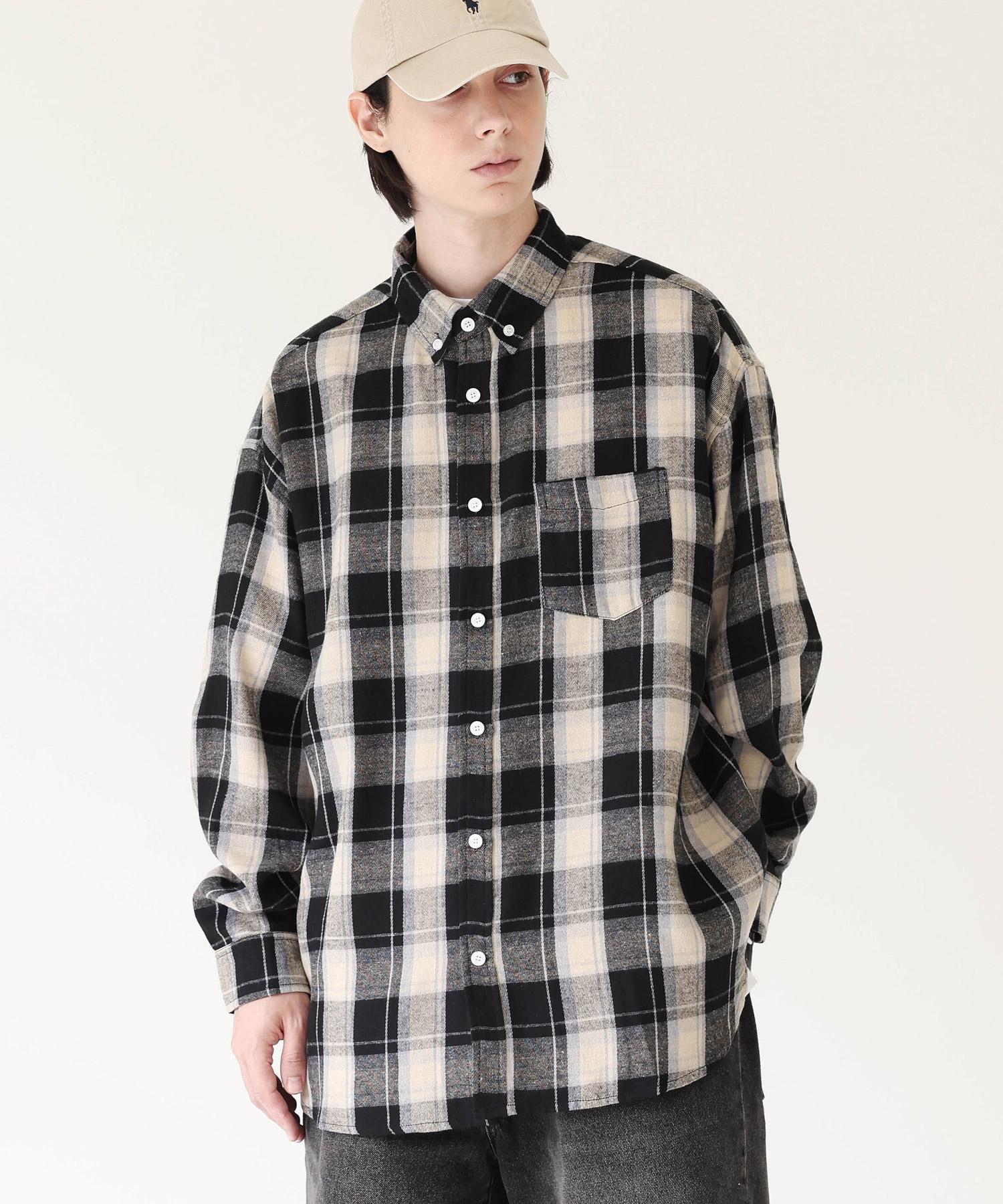 Modernoment Beginning Oversized Check Shirt [Black] Black/1 Size