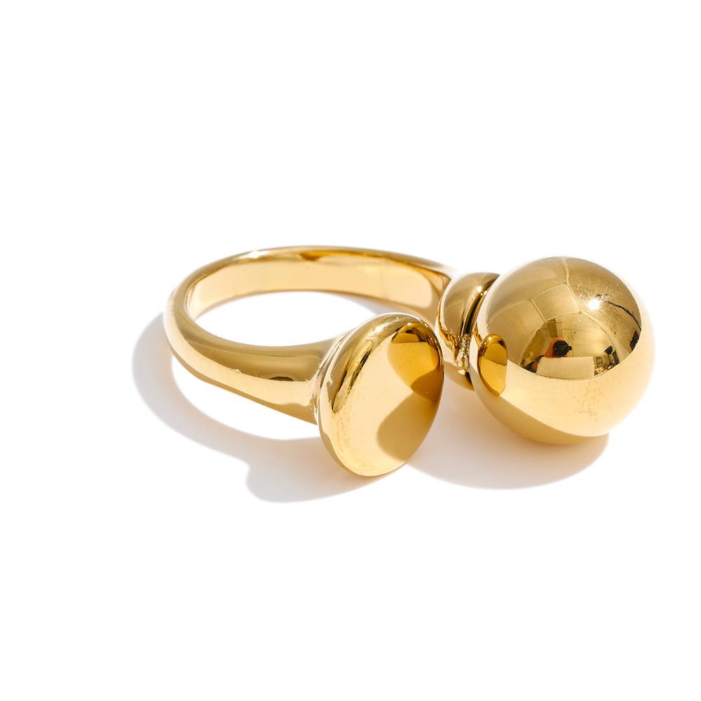 

Eetit Розмір 7 Високоякісна нержавіюча сталь 12мм Кругла куля Геометрична лита каблучка Подарунок Метал Полірована Модна прикраса на палець Нова 7 золотий