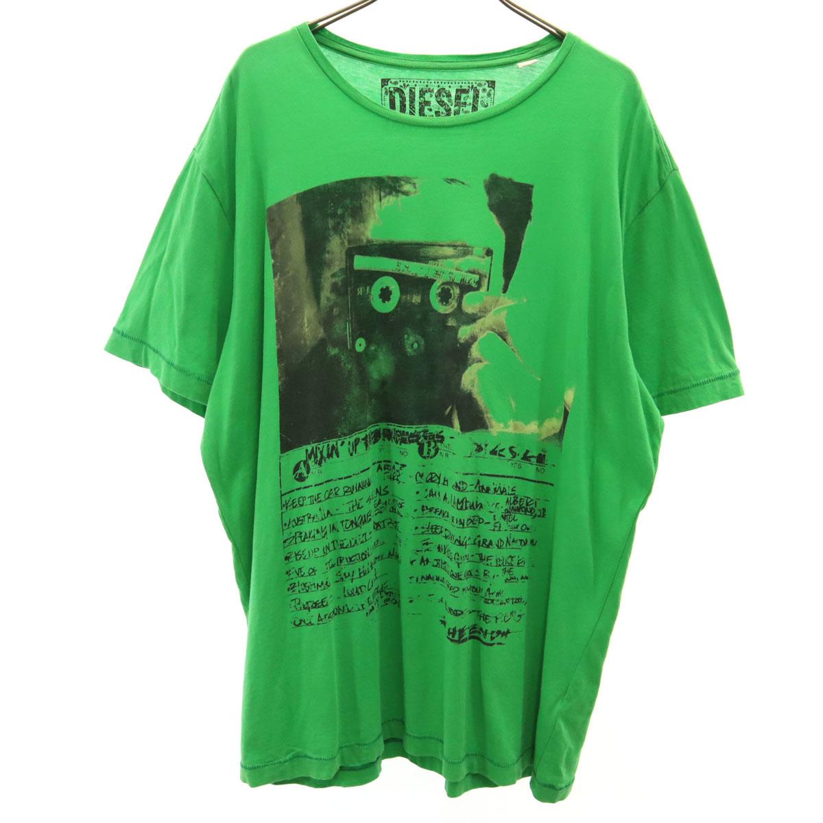 

DIESEL Short sleeve T-shirt XL green Men s Used