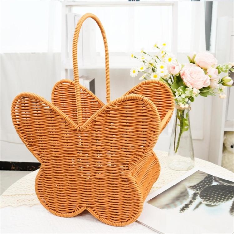 Cesto Decorativo a Forma di Farfalla con Manico Costruzione in Plastica Contenitore Portaoggetti Per Soggiorno Camera da Letto