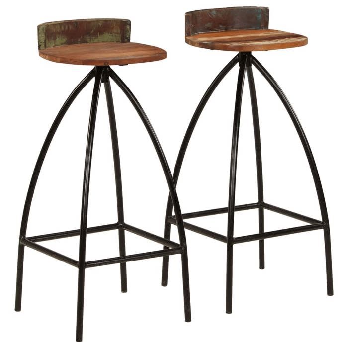 VidaXL Lot de 2 Tabourets de Bar, Chaise de Pub, Siège de Bistrot, Meuble de Salle à Manger Cuisine Salon Maison Intérieur, 245264