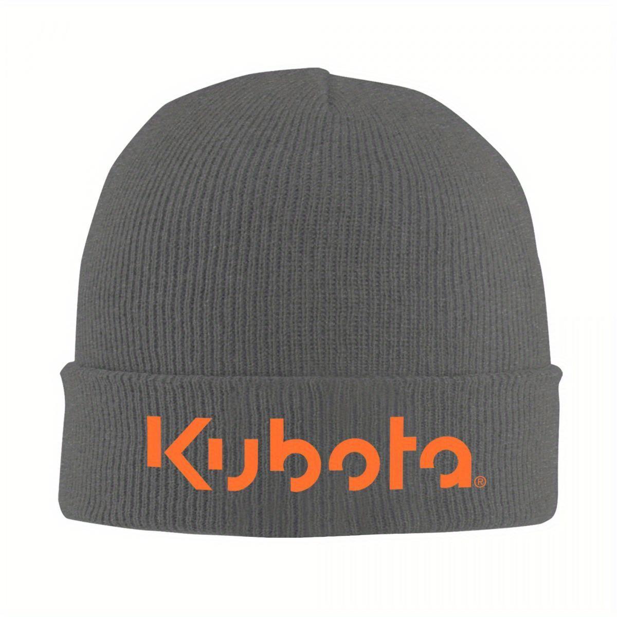 Оранжевая вязаная шапка с логотипом Kubota, теплая шапка-бини, бейсболка