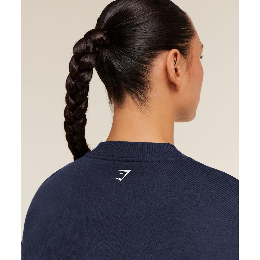 Gymshark Run Club Graphic Sweatshirt Heavy Blue B6b5g Uctn