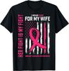 Her Fight Is My Fight I Wear Pink Wife Breast Cancer Flag T-Shirt
