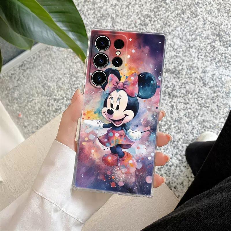 Disney Mickey Mouse Transparent Case For Samsung Galaxy S26 S25 Ultra S24 S22 S26 Plus S20 S23 S21 S25 FE 5G Clear Silicon Cover
