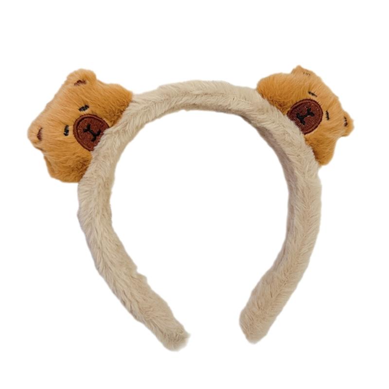 Niedliche Capybara Haarbänder Plüsch Stirnband Weiche Elastische Designs Haarband Haarschmuck für Kinder Jugendliche und Tierliebhaber