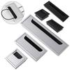 Aluminum Alloy Grommet Hole Cover Outlet Port with Black Brush Rectangle Wire Cable Holder For PC Office Table Desk