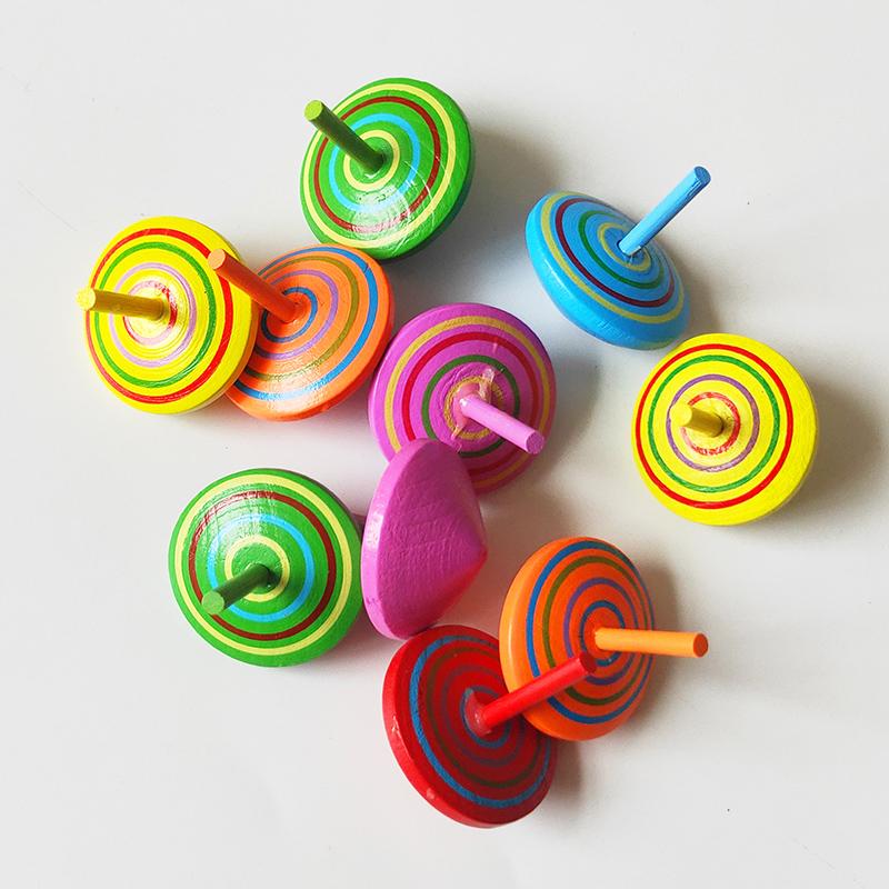 5/10pcs Wooden Tops Hand Rotation Children Table Toys Parent-child Interaction Kindergarten Group Activity Toy Prize Gifts TMZ