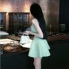 Modale Fabric Abstract Pattern Slip Dress With High Waist For Summer Street Style