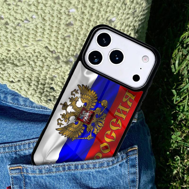 Russia Flag Phone Case For iPhone 17 AIR 16 Pro Max 15 14 Pro 11 12 13 Shockproof Silicone Cover