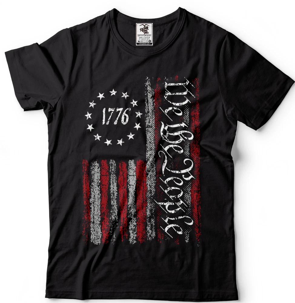 Patriotic T Shirtswe the People Flag Shirt Vintage USA Flag 1776 US Flag Tees