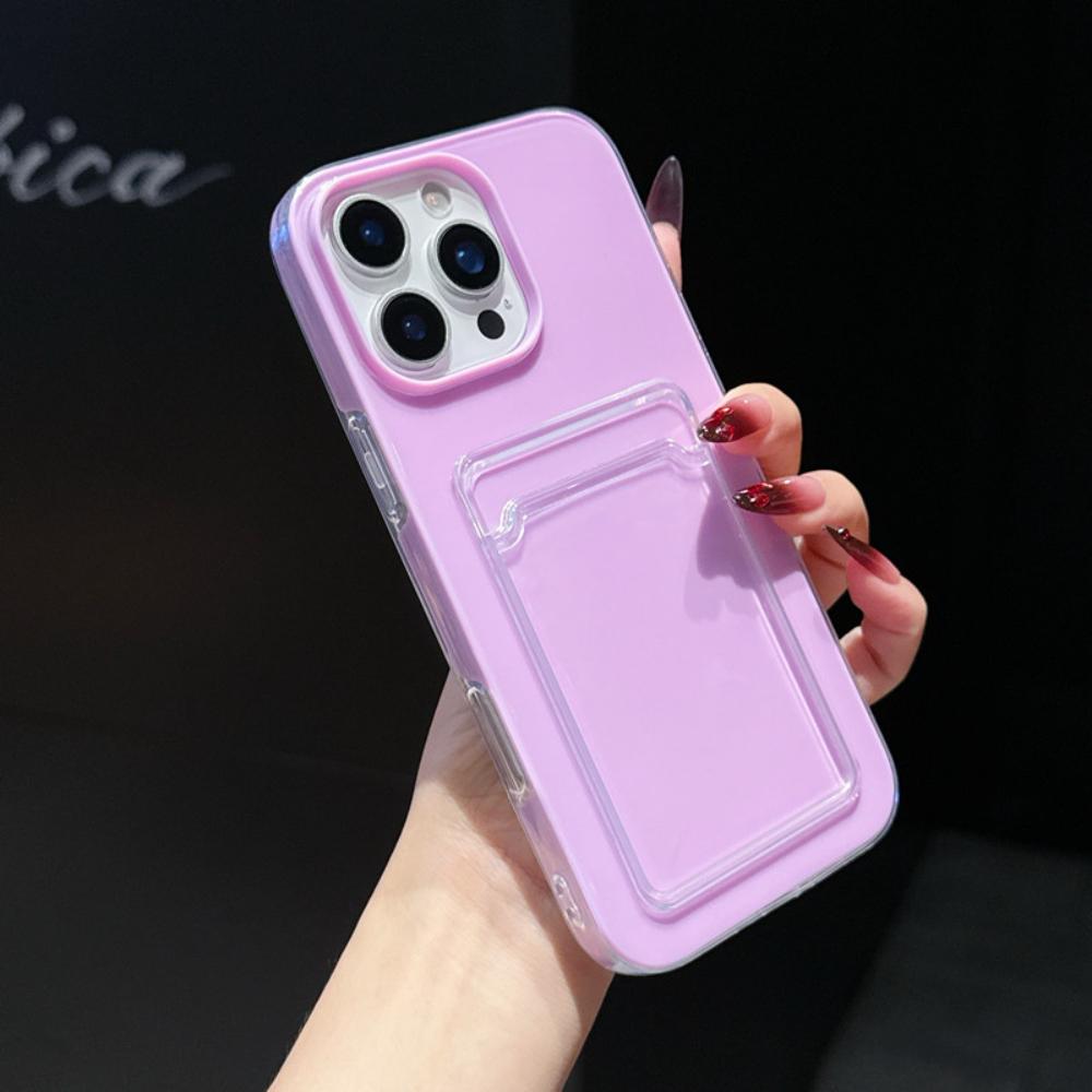 IPhone 16 15 13 12 11 17 Pro Max 14 Plus 17 Air TPU+PC Shockproof Card Slots Bumper Cover Candy Color Wallet Phone Cases