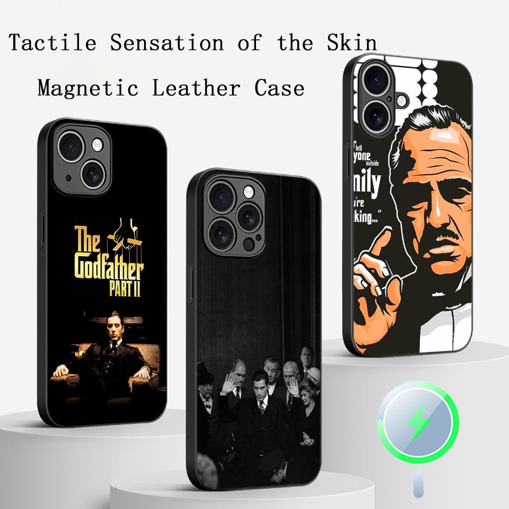 The Godfather Classic Movie Poster Phone Case For iPhone 17 16 15 14 13 12 Plus Pro Max  High-end Luxury Magsafe Sheepskin
