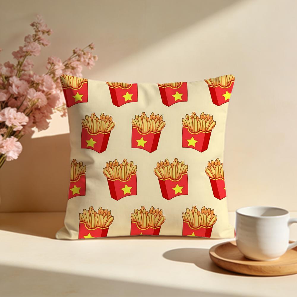 Crispy French Fries Cushion Cover Soft Pillow Cases for Home Bedroom Living Room Sofa