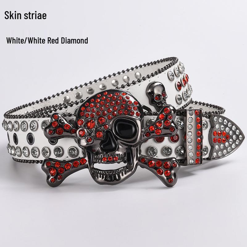 Cataramă de Curea Hip Hop cu Strasuri în Formă de Craniu - Stil Punk European și American