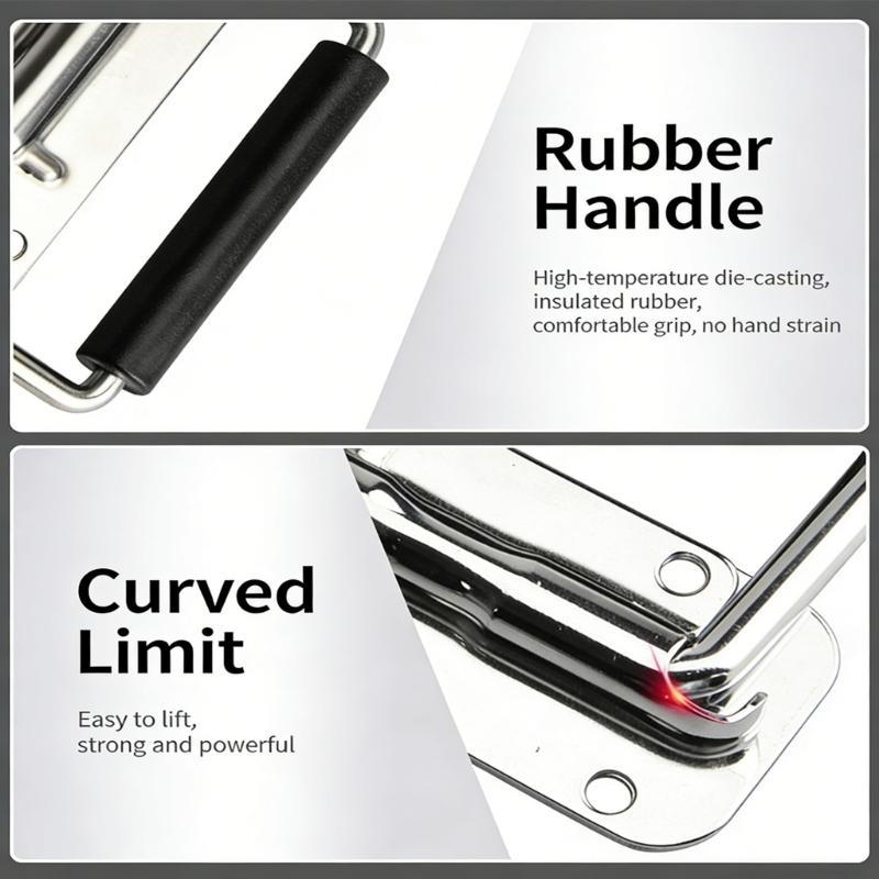 Stainless Steel Thickened Spring Handle Wooden Cabinet Box Door Handle Replacement Heavy Duty Metal Pull Handle