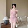 Nightclub sexy low-cut vest dress tight-fitting hip-wrapped short bottom skirt new chic temperament