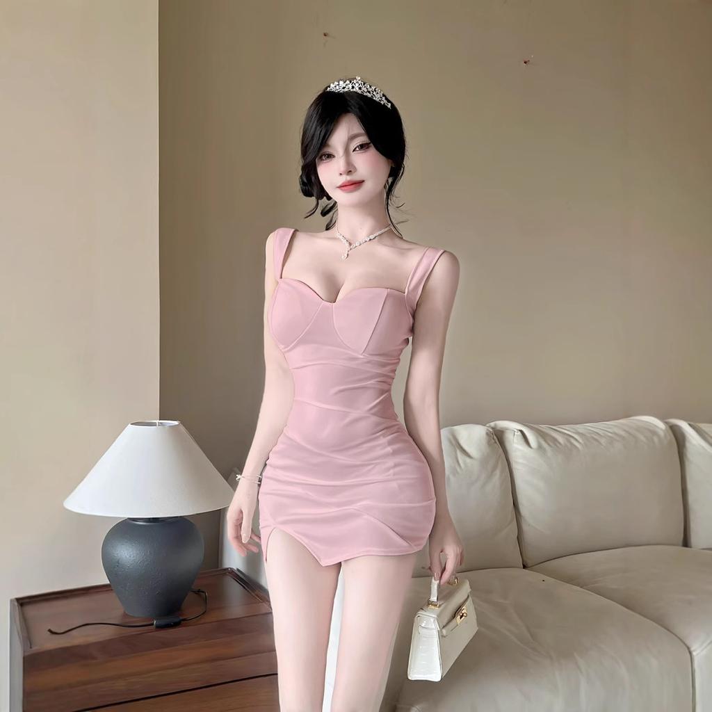 Nightclub sexy low-cut vest dress tight-fitting hip-wrapped short bottom skirt new chic temperament