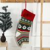 Christmas Gift Xmas Ornament Santa Claus Sock Gift Bag Knitted Christmas Stocking with Pompoms