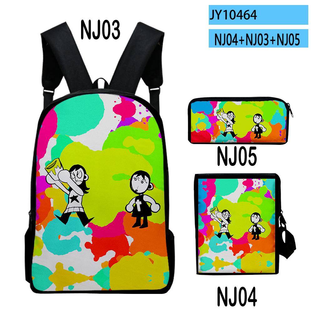 Trendy Subway Midnight Game 3D Print 3pcs/Set Pupil School Bags Laptop Daypack Backpack Inclined Shoulder Bag Pencil Case