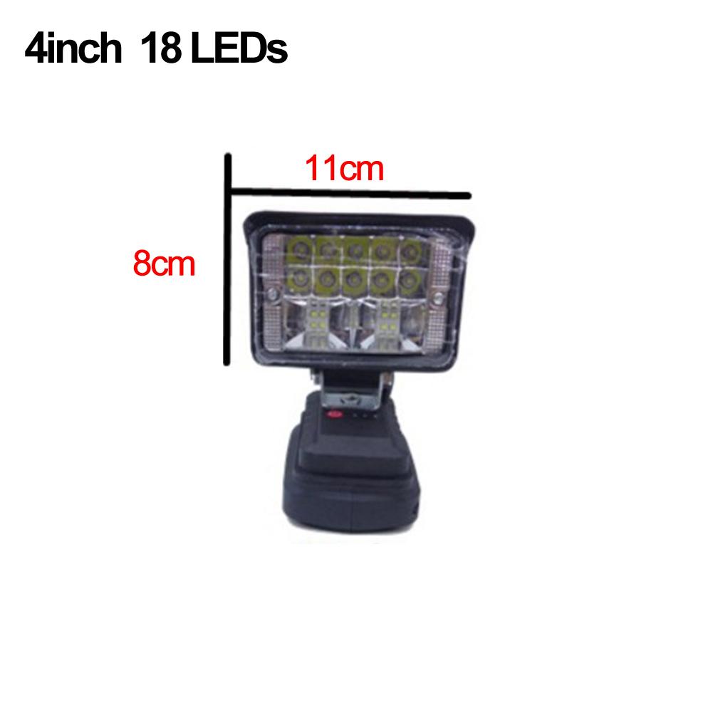 Cordless Rotatable LED Work Light Designed To Accommodate For Bosch 18V Batteries Enhances Visibility At Jobsites