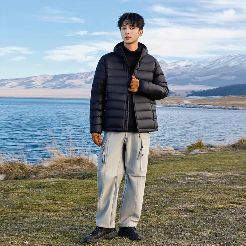 Men s Lightweight Hooded Down Jacket: Warm, Casual, and Stylish for Autumn & Winter L