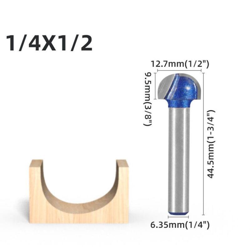 1/4inch 6mm Shank Professional level Ball Nose Router Bits Set End Mill Round Cove Box Solid Carbide CNC Radius Core Milling Bit