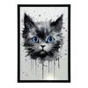 Kot W Akwareli Kot W Akwareli, 50X70 Cm, Rama Aluminiowa Złota, Papier Matowy 230 Gsm