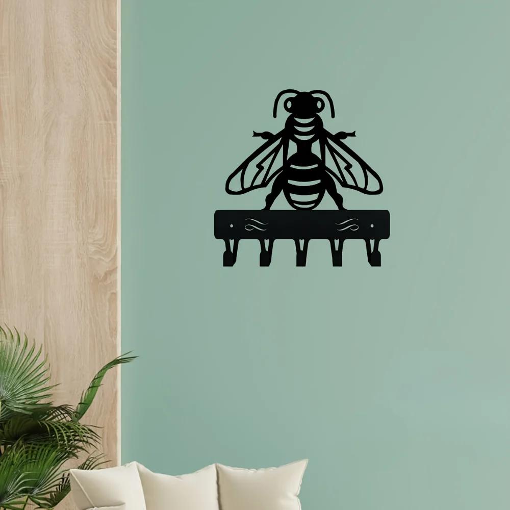 Honey Bee Key Rack Hanger Small Mount Hooks Key Holder Organizer Coat Rack Key Hanger Iron Crafts Hooks - Decorative Home Accent