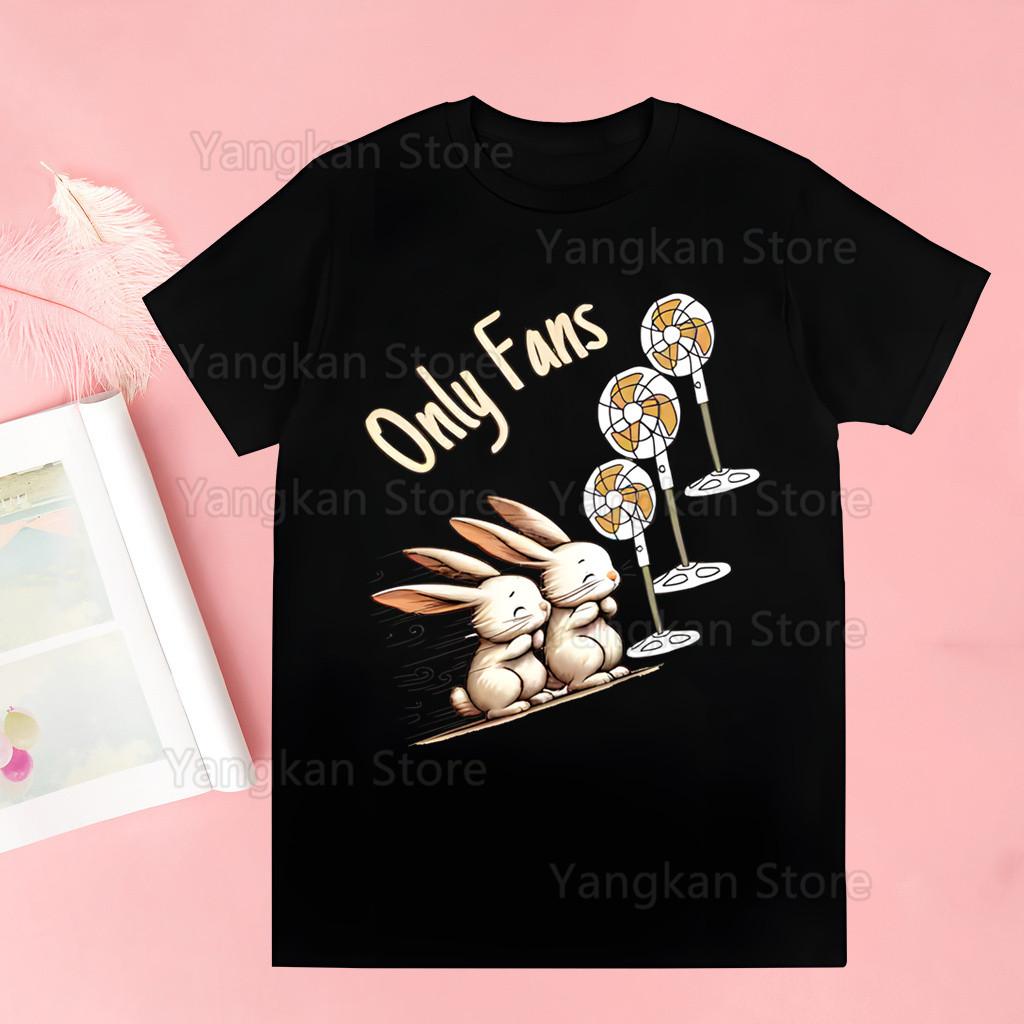 Only Fans Meme Retro Pure Printing Shortsleeved Tshirt for Men and Women Versatile Couple Plus Size Top