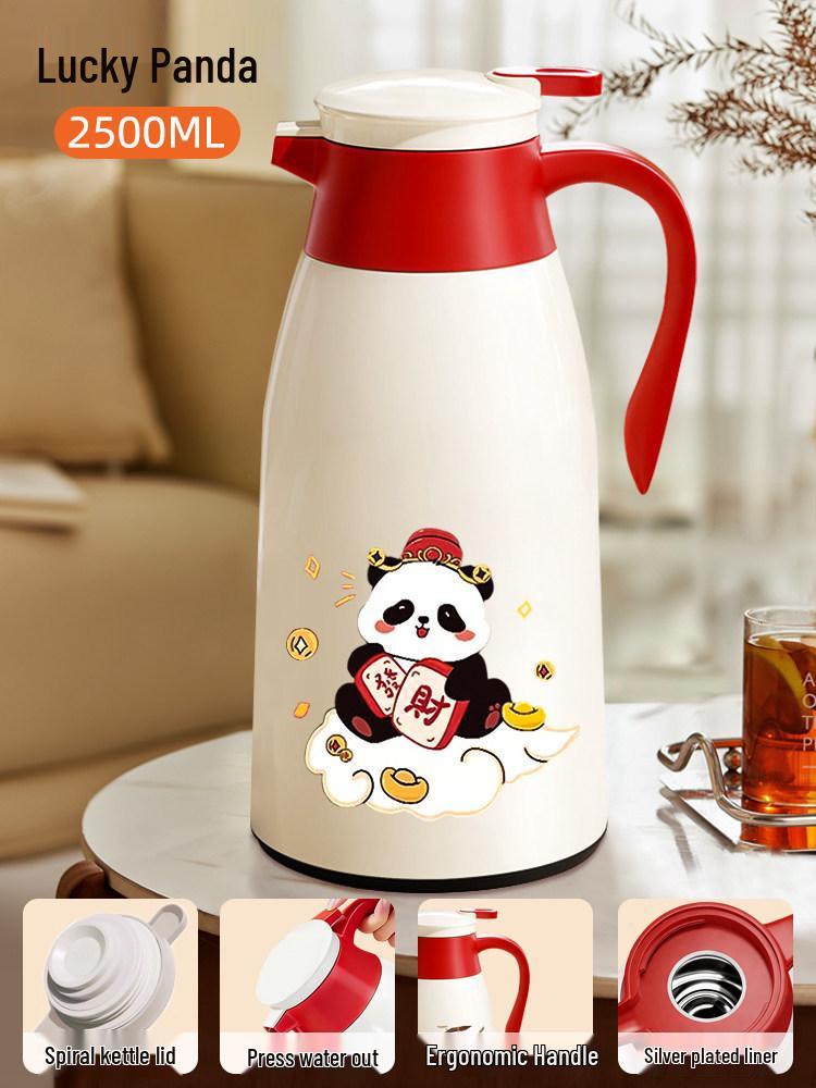 Large Capacity Insulated Thermos Flask with Glass Liner, 7-Hour Heat Preservation, Boiling Water Warming Pot, Hot Water Bottle for Home Use.