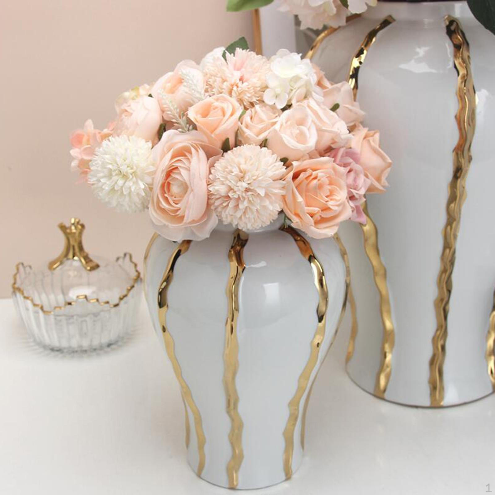 

Porcelain Ginger Jar Ceramic Flower Vase Storage Tank Decorative Accessories Temple with